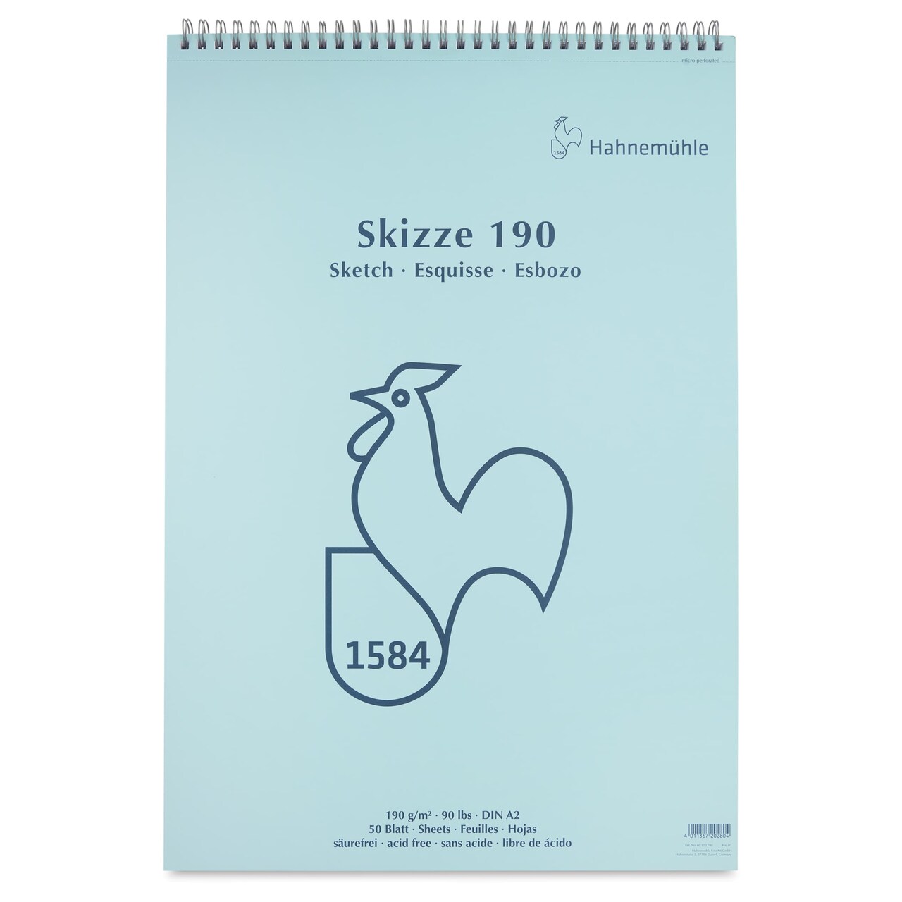 Hahnemühle Skizze Spiral-Bound Sketch Pad - 16.53" x 23.38", 50 Sheets, 190 gsm